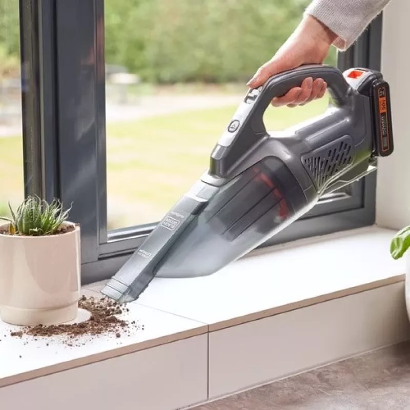 BLACK+DECKER BCHV001C1 Powerconnect 12V automobilio rankinis dulkių siurblys, 0.56L be maišelio, juoda/pilka/oranžinė