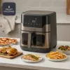 BLACK+DECKER BXAF8001E 8L skaitmeninis oro gruzdintuvas, 1700W, 8 programos, nelipni krepšelis, juodos spalvos