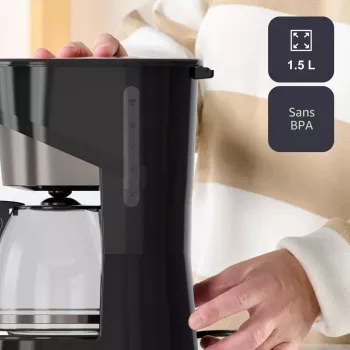 BLACK+DECKER BXCO1001E 1000 W 12 puodelių kavos virimo aparatas su filtru, 1,5 L, juodos spalvos
