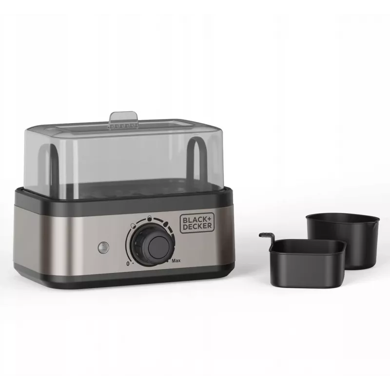 BLACK+DECKER BXKS4800E kiaušinių virimo aparatas, 400 W, 6 kiaušinių, minkštai/vidutiniškai/kietai, juodos spalvos
