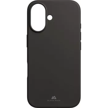 Black Rock Urban dėklas Apple iPhone 16 – matinis juodas smūgius sugeriantis TPU ir polikarbonato galinis dangtelis, plonas neslystantis, pakelti kraštai, suderinamas su belaidžiu įkrovimu (00228079)