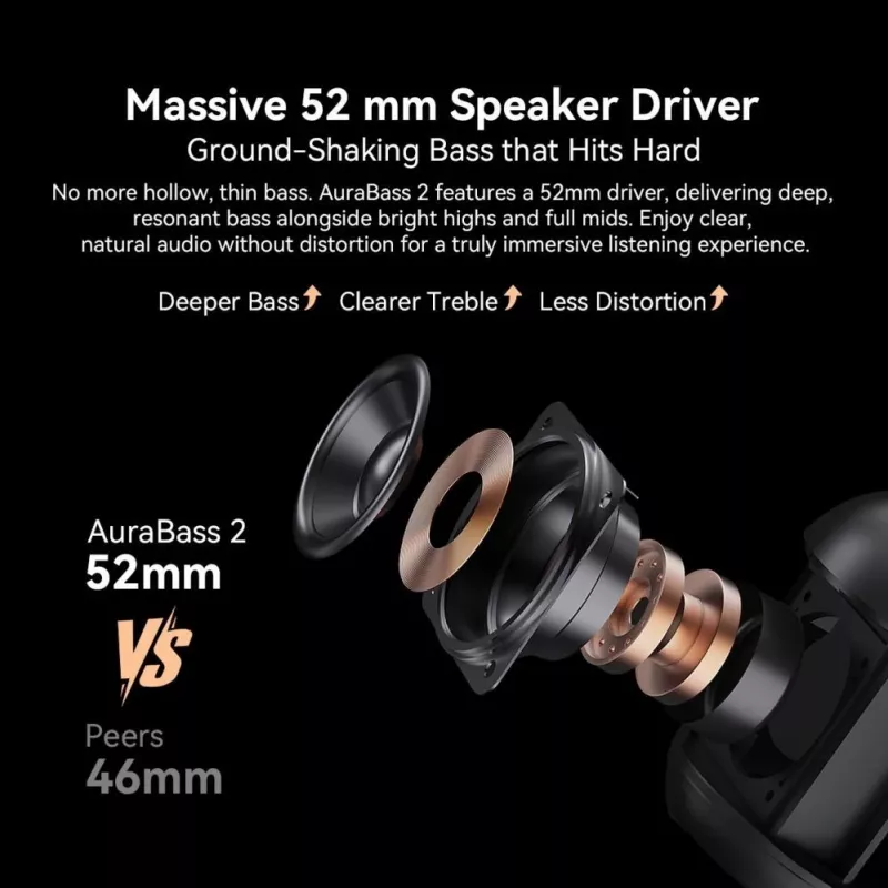 Blackview AuraBass 2 nešiojamas Bluetooth garsiakalbis, 15W, IPX5, 7h baterija, juoda