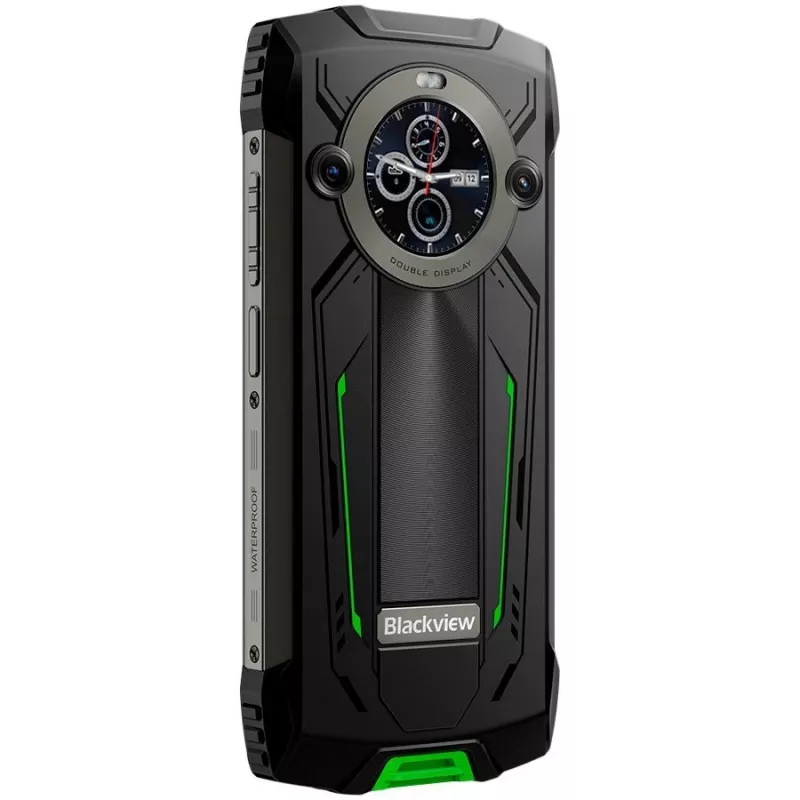 Blackview BV8200 Neardūžtamas 4G LTE išmanusis telefonas 6.5 inch FHD+ 120Hz, 1.3 inch antrinis ekranas, 12GB RAM, 256GB atmintis, 8800mAh baterija, 50MP+13MP galinės kameros, 32MP priekinė kamera, IP68/IP69K/MIL-STD-810H, NFC, pirštų atspaudų skaitytuvas, žalias