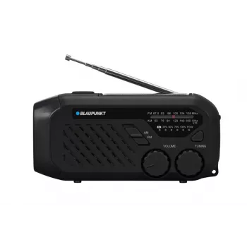 Blaupunkt ER10 nešiojamasis radijas su žibintuvėliu, FM/AM, maitinamas baterijomis, juodas