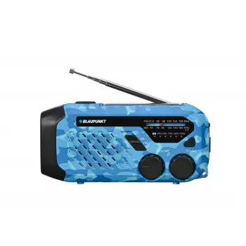 Blaupunkt ER10BC FM PLL skaitmeninis žadintuvas su radiju, dvigubu žadintuvu, USB įkrovimu, termometru, mėlynas kamufliažas