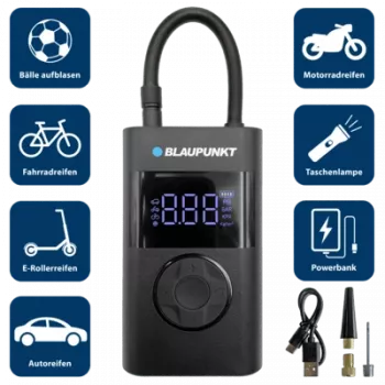 Belaidis oro siurblys Blaupunkt TPM 124, įkraunamas ličio jonų, 10.3 Bar 150 PSI, skaitmeninis LED