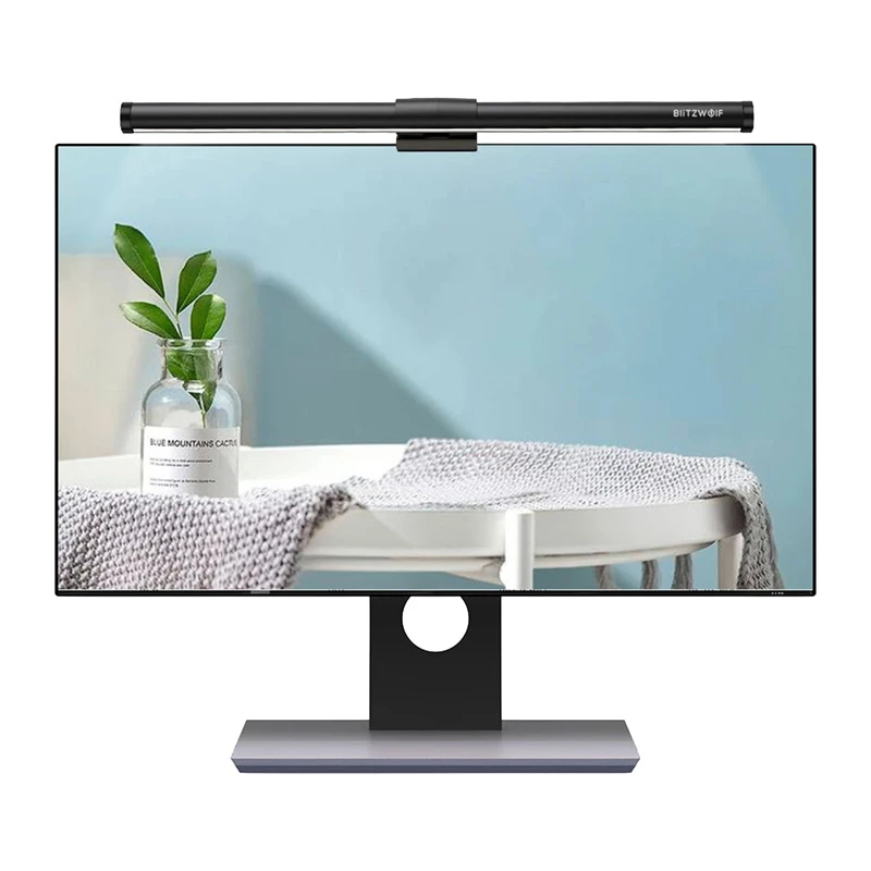 BlitzWolf BW-CML2 Air Monitor Light su CO2, TVOC, temperatūros ir drėgmės jutikliu – reguliuojamas LED baras, 2700-6500K, CRI Ra95, USB-C