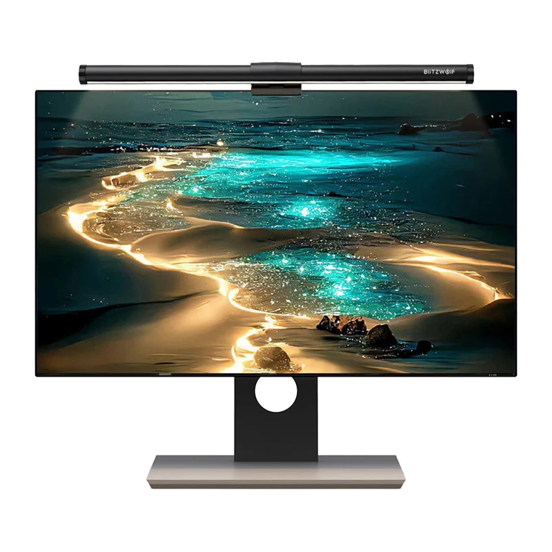 BlitzWolf BW-CML2 Air Monitor Light su CO2, TVOC, temperatūros ir drėgmės jutikliu – reguliuojamas LED baras, 2700-6500K, CRI Ra95, USB-C