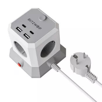 BlitzWolf BW-EC1 4xAC 2xUSB-A 2xUSB-C ilgintuvas