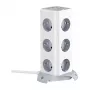 BlitzWolf BW-EC3 Vertikalus kištukinis lizdas su 12 lizdų, 4 USB prievadais, 2 m laidu, EU kištuku