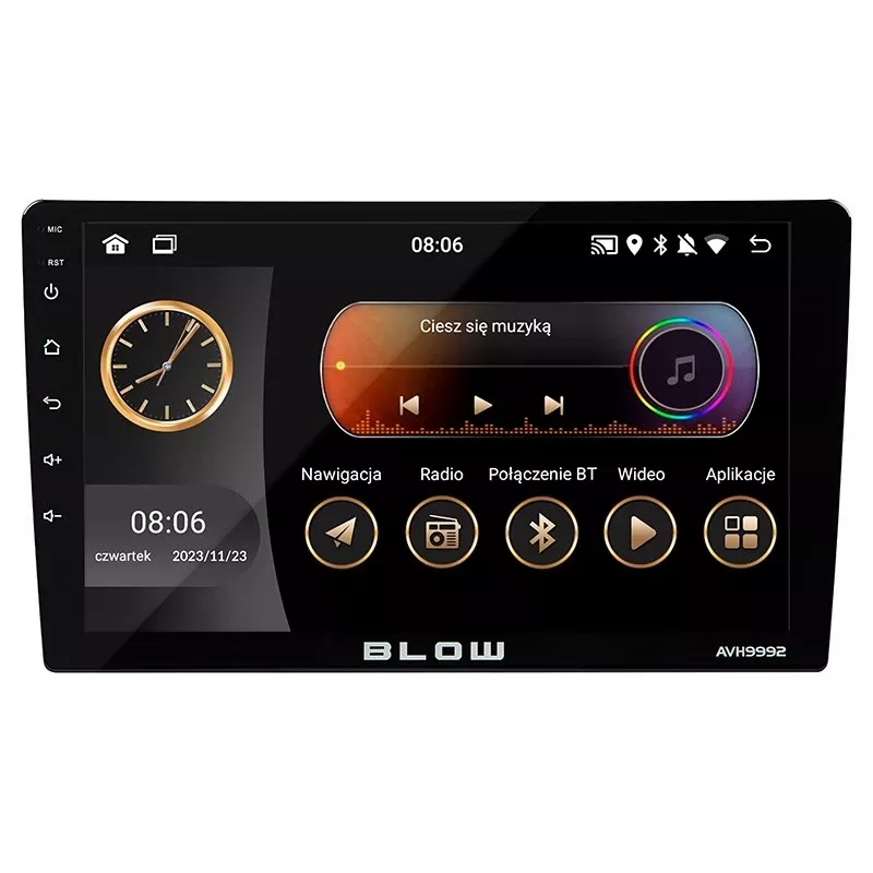 BLOW AVH-9992 2DIN 9 inch Android automobilinis radijas su WiFi, GPS, Apple CarPlay