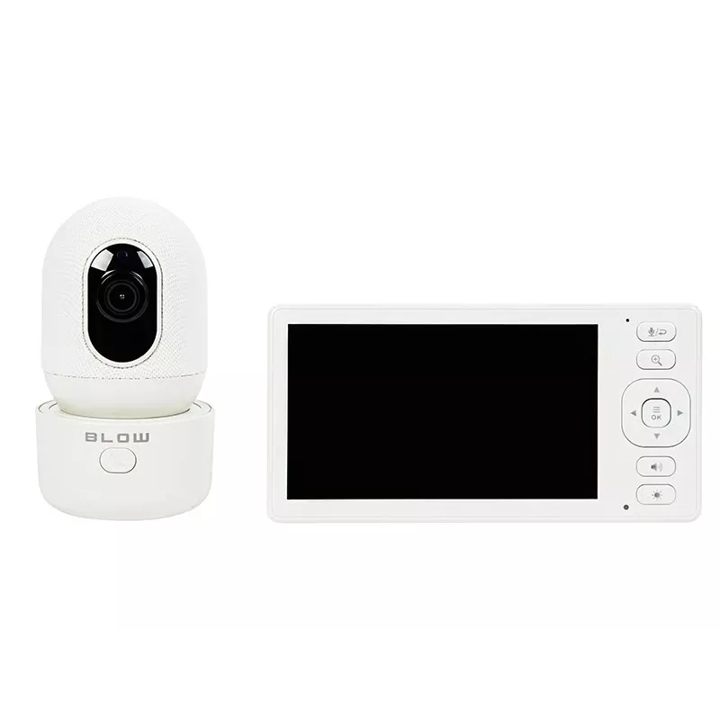 BLOW Electronic Baby Monitor su 5.5 inch LCD WiFi monitoriumi, Full HD kamera, Pan/Tilt/Zoom, naktiniu matymu, dvipusiu garsu, temperatūros jutikliu, lopšinėmis, 300m atstumu