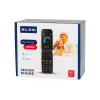 BLOW S24 juodas vyresnio amžiaus atverčiamas telefonas su SOS mygtuku, dideliais klavišais, dviem SIM kortelėmis, kamera, FM radiju, žibintuvėliu, įkrovimo stotele
