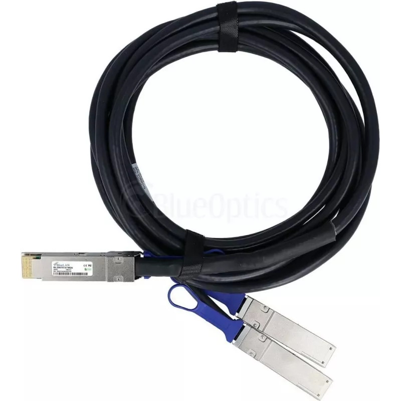 BlueLAN suderinamas Juniper 720-128729 pasyvus 400GBASE-CR8 QSFP-DD į 2x200GBASE-CR4 QSFP56 tiesioginio prijungimo atšakos kabelis, 2m, AWG26