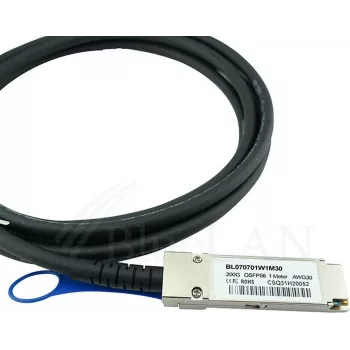 BLUELAN suderinamas Mellanox MCP1650-H00AE30 QSFP56 tiesioginio prijungimo kabelis, 200GBASE-CR4, InfiniBand, 30AWG, 0,5 metro (MCP1650-H00AE30-BL)