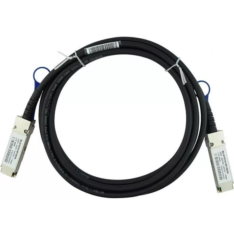 BLUELAN suderinamas Mellanox MCP1650-H00AE30 QSFP56 tiesioginio prijungimo kabelis, 200GBASE-CR4, InfiniBand, 30AWG, 0,5 metro (MCP1650-H00AE30-BL)