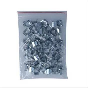 BlueOptics BlueLAN M6 Cage Nuts and Screws 50-Piece Set for Network Cabinets - Cable Management Panel 19 Inch - Mounting Kit Steel - Silver (BLCNS003)