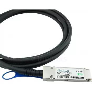 BlueOptics Dell EMC Compatible DAC-QSFP28-4SFP28-25G-BL Passive 100GBASE-CR4 QSFP28 į 4x25GBASE-CR SFP28 Direct Attach Breakout kabelis, 5m, AWG26