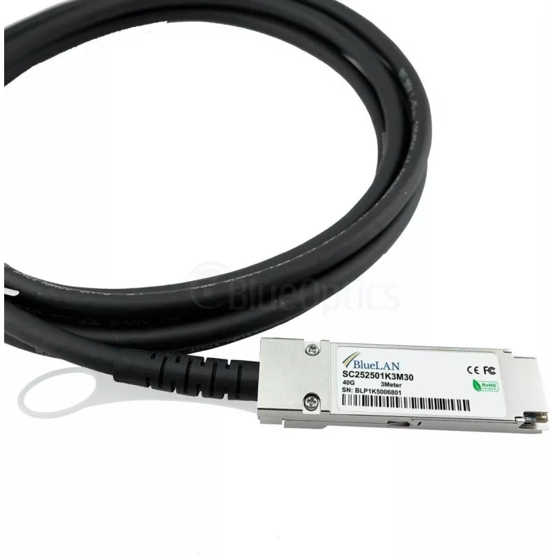 BlueOptics QSFP-H40G-CU5M Compatible Cisco 40G QSFP Direct Attach Copper Cable, 5m, 28AWG