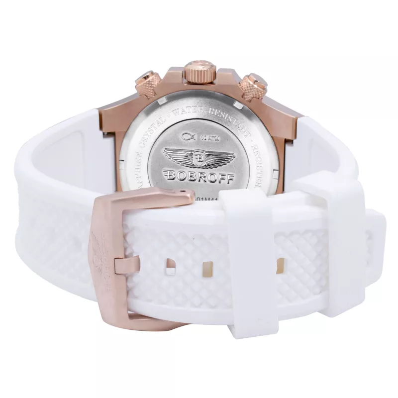 BOBROFF BF1002L25 Unisex Analoginis Kvarcinis Laikrodis 43mm Nerūdijančio Plieno Korpusas Juodas Odinis Dirželis
