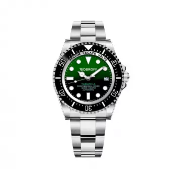 BOBROFF MAN BF0002J1 Analoginis kvarcinis laikrodis 44mm juodas ciferblatas natūrali oda