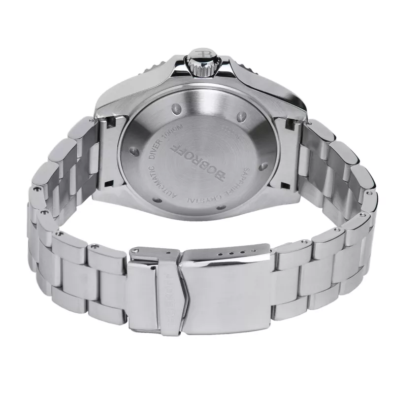 BOBROFF MAN BF002 Analoginis kvarcinis rankinis laikrodis 44mm juodas odinis dirželis