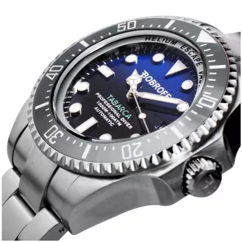 BOBROFF MAN BF003 Analoginis kvarcinis laikrodis 44mm juodas ciferblatas natūrali oda