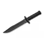 BOKER MAGNUM John Jay Išgyvenimo peilis 02SC004 Fiksuota geležtė 440A Nerūdijantis plienas Clip Point Pjūklo nugarėlė Aliuminio rankena su išgyvenimo rinkiniu ir ABS makštimi