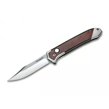 BOKER MAGNUM Magnum Rubico automatinis peilis - Drop Point 440A nerūdijančio plieno geležtė, aliuminio rankena, mygtuku valdomas automatinis, Plunge Lock užraktas, reversinis kišeninis segtukas, juoda