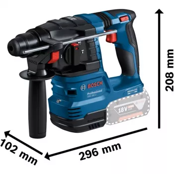 Bosch 18V Professional Set Rotary Hammer GBH 18V-22 + Drill Driver GSR 18V-45 - (mėlyna/juoda, 2x Li-Ion akumuliatorius 4.0Ah, gręžtuvinis plaktuko antgalis ir antgalių rinkinys, įrankių krepšys) (0615V0003D)