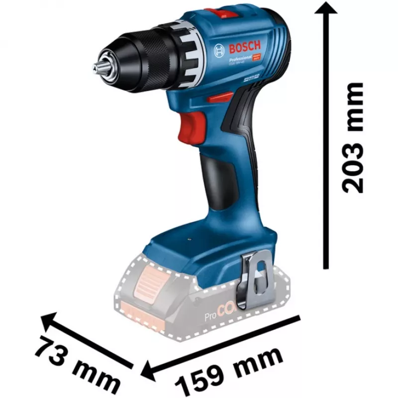 Bosch 18V Professional Set Rotary Hammer GBH 18V-22 + Drill Driver GSR 18V-45 - (mėlyna/juoda, 2x Li-Ion akumuliatorius 4.0Ah, gręžtuvinis plaktuko antgalis ir antgalių rinkinys, įrankių krepšys) (0615V0003D)