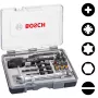 Bosch 2607002786 20 dalių atsuktuvų antgalių rinkinys su magnetiniu universaliu laikikliu, 25 mm S2 plieno antgaliai Phillips, Pozidriv, plyšiniams, Torx, Hex