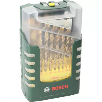 Bosch 2607017154 HSS sukimo grąžtų rinkinys, 25 dalių, TiN padengtas, cilindrinis kotas