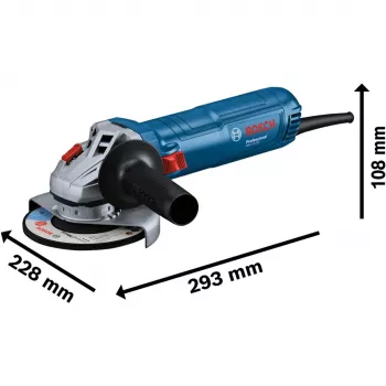 Bosch kampinis šlifuoklis GWS 12-125 Professional + deimantinis pjovimo diskas mėlynas 1,200 W (06013A6102)
