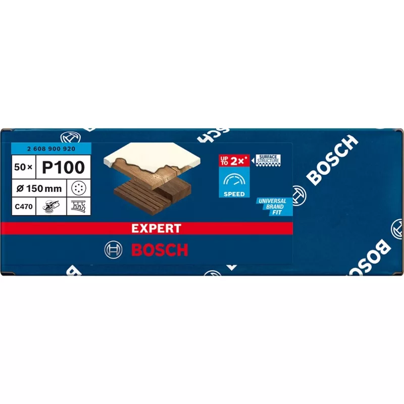 Bosch EXPERT C470 šlifavimo diskas 150 mm, grūdėtumas 100, 50 vnt. pakuotė 2608900920