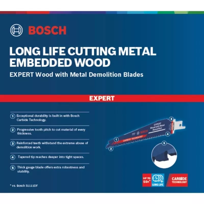 Bosch Expert S 967 XHM pjūklo geležtė – medžiui su metalu griovimo darbams, 150 mm, 10 vnt.