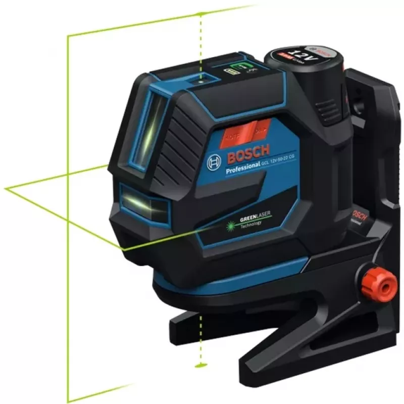Bosch GCL 12V-50-22 CG Professional kombinuotasis lazerinis rinkinys su RM 20 laikikliu, BT 150 trikoju, 2,0Ah baterija, įkrovikliu ir L-BOXX 0601066S01