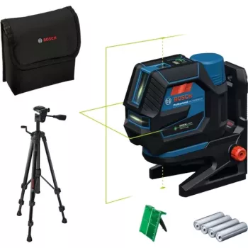 Bosch GCL 12V-50-22 CG Professional kombinuotasis lazerinis rinkinys su RM 20 laikikliu, BT 150 trikoju, 2,0Ah baterija, įkrovikliu ir L-BOXX 0601066S01