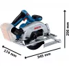 Bosch GKS 18V-57-2 Professional akumuliatorinis diskinis pjūklas Solo (diskas 165 mm, 18 V, bešepetėlinis, L-BOXX dėžėje)