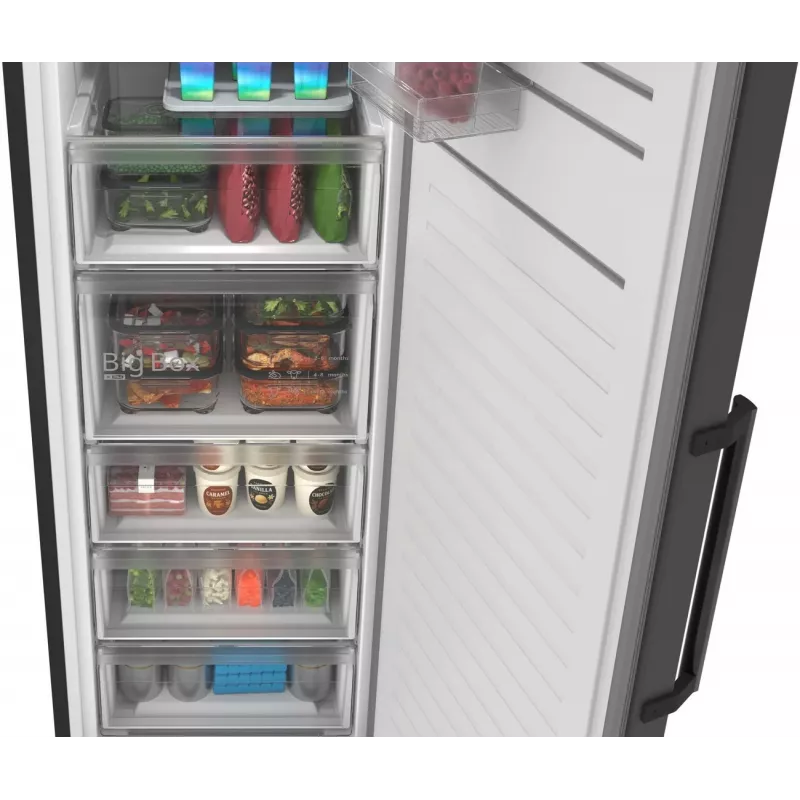 Bosch GSN36VCCG Laisvai pastatomas vertikalus šaldiklis, NoFrost, 242 L, E energijos klasė, Inox-look