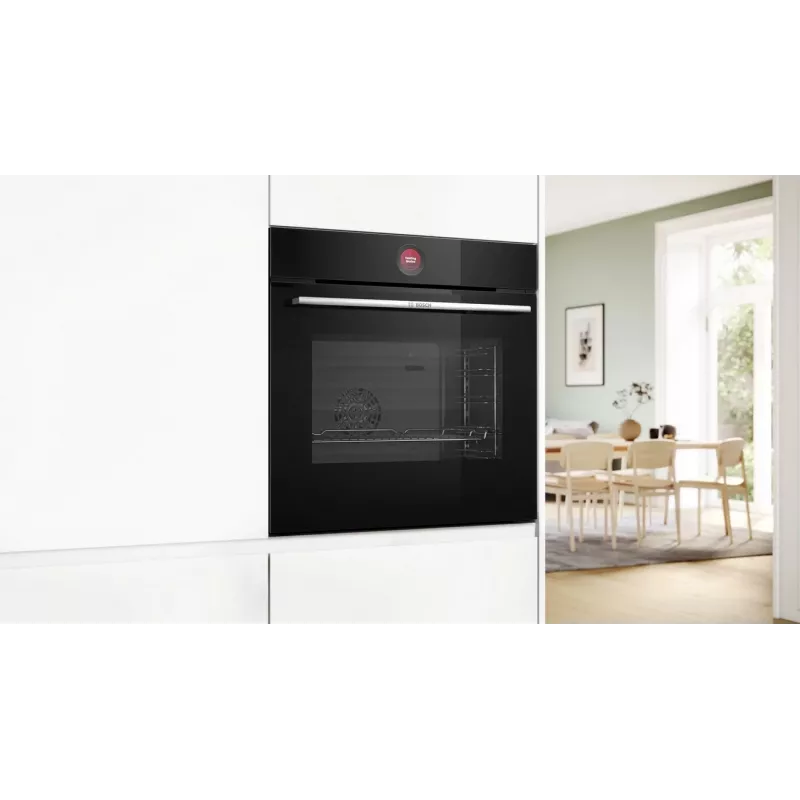 Bosch HBG7341B1 Series 8 Įmontuojama elektrinė orkaitė, 71L, pirolitinis savaiminis valymas, juoda, 60 cm