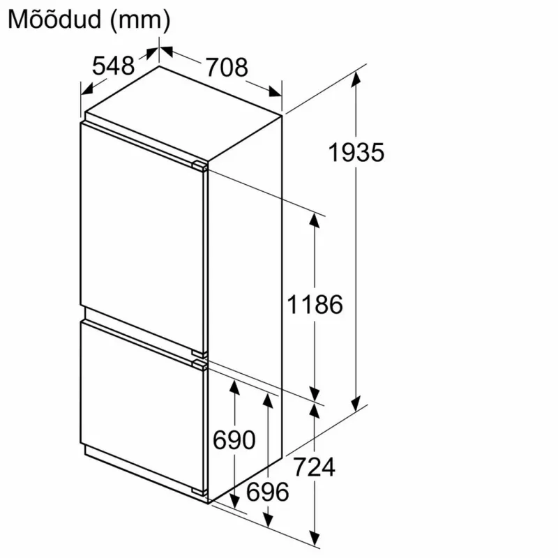 Bosch KBN96SDD0 French Door šaldytuvas su šaldikliu, NoFrost, 605 L, energijos klasė D, nerūdijantis plienas/sidabras