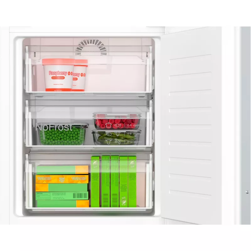 BOSCH KIN86ADD0 Įmontuojamas šaldytuvas-šaldiklis su VitaFresh ir NoFrost, 260 L, energijos klasė D, baltas