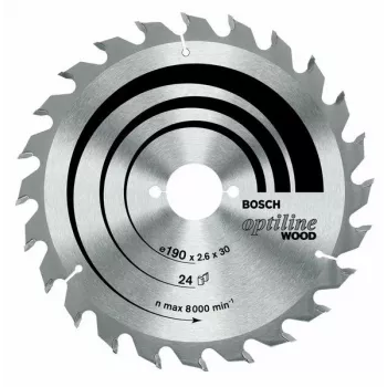 Bosch Optiline diskinio pjūklo diskas medžiui 190 mm x 30 mm x 24T