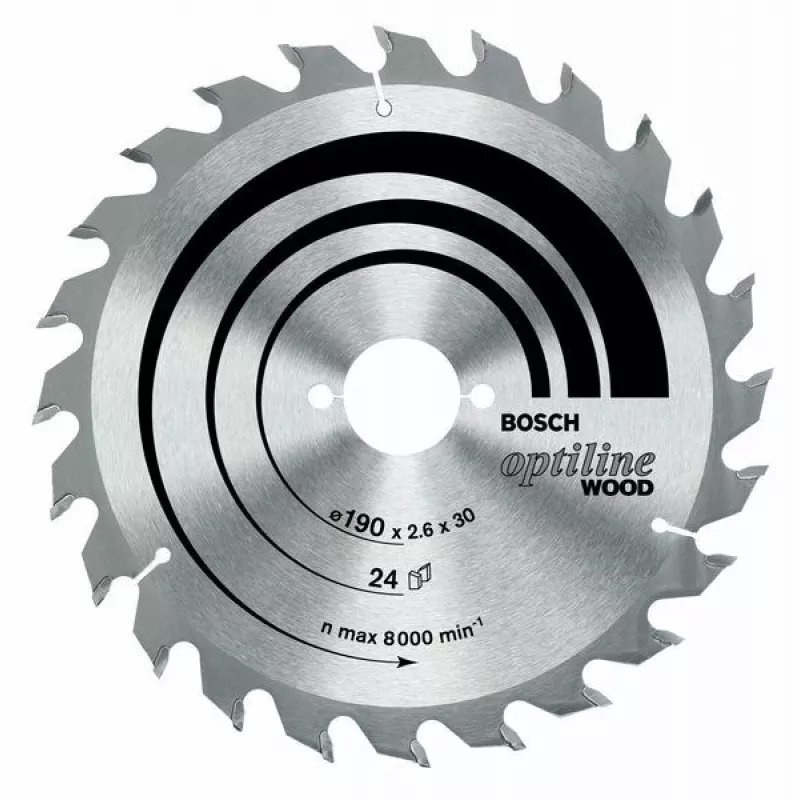 Bosch Optiline diskinio pjūklo diskas medžiui 190 mm x 30 mm x 24T