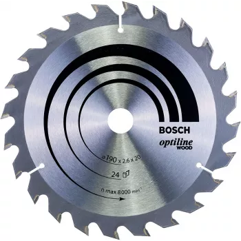 Bosch Optiline diskinio pjūklo diskas medžiui 190 mm x 30 mm x 24T