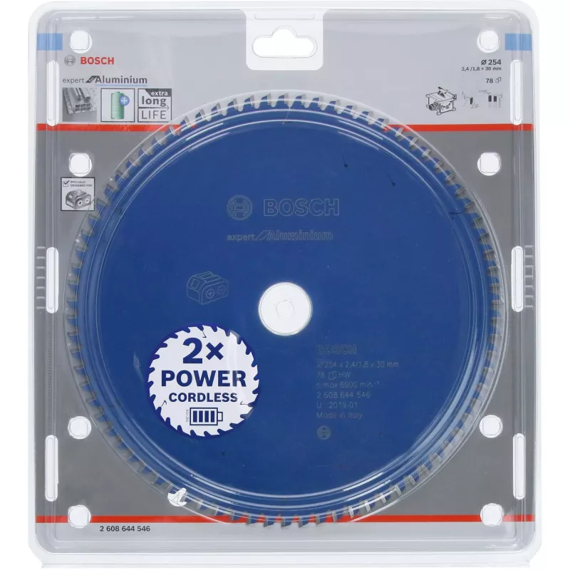 BOSCH POWERTOOLS Expert aliuminio diskinis pjūklas 254mm x 30mm anga, 78 dantys, HLTCG, belaidėms stalinėms pjūklams