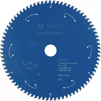 BOSCH POWERTOOLS Expert aliuminio diskinis pjūklas 254mm x 30mm anga, 78 dantys, HLTCG, belaidėms stalinėms pjūklams