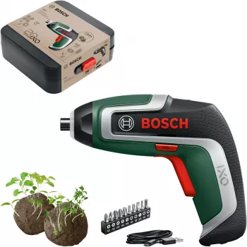 BOSCH Powertools IXO 7 Anniversary Set 3.6V belaidis atsuktuvas (žalia/juoda, Li-Ion 2.0Ah, antgalių rinkinys, sėklų rutuliukai, dėžutė)