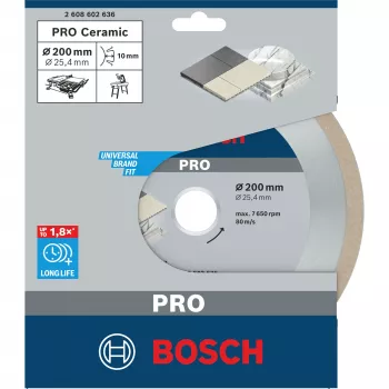 BOSCH POWERTOOLS PRO Keraminis deimantinis pjovimo diskas, Ø 200 mm (anga 25,4 mm)